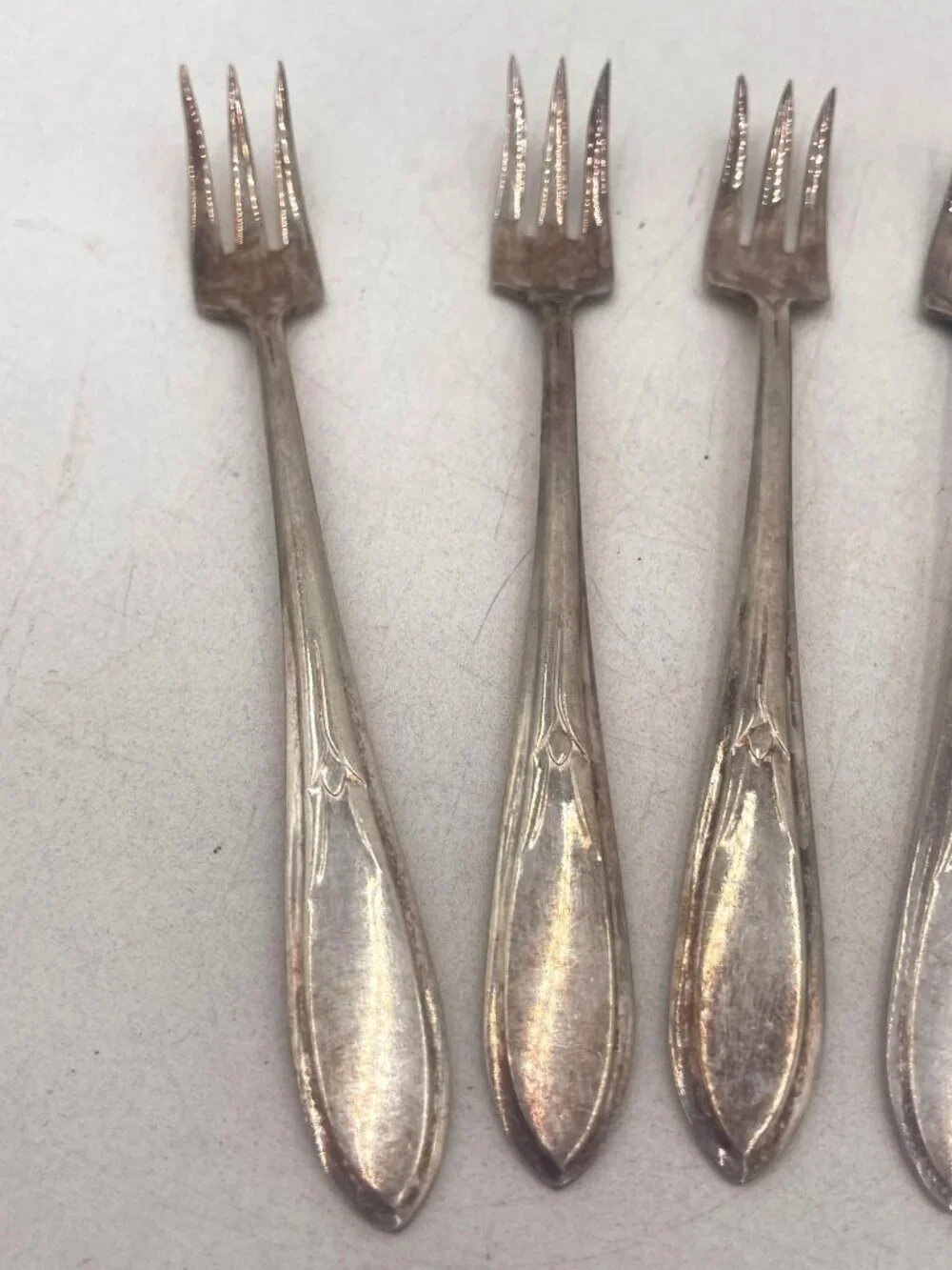 Wm Rogers Mfg Co Original Silverplate Vintage Relish Pickle Forks Set Of 6